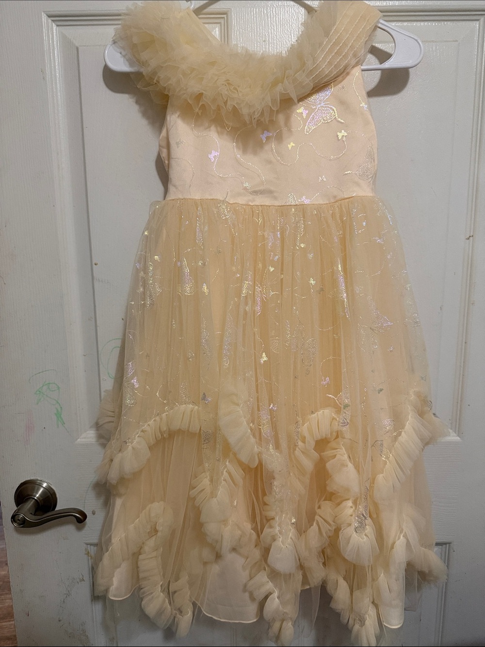 Kids Cream Tulle Princess Costume Dress